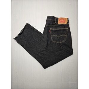 Levi Strauss 501 Jeans Mens W42 L29 (hemmed) Dark Wash Button Fly Straight Leg
